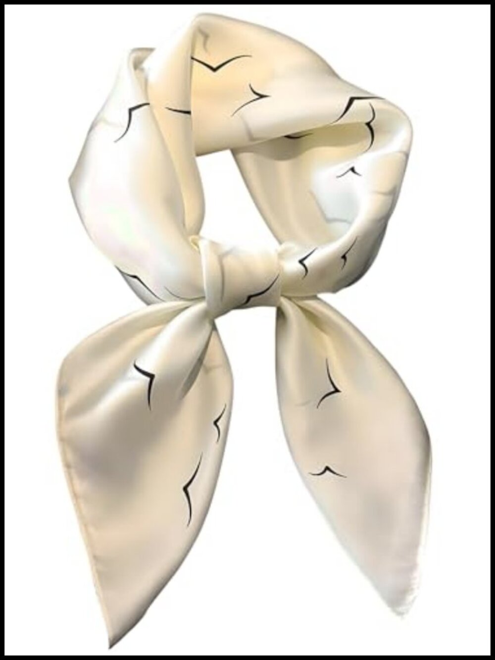27.5" Silk Feeling Satin Square Scarf for Hair and Bag